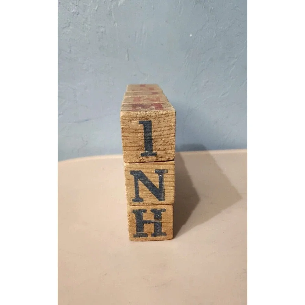 1950'S VINTAGE HALSAM ALPHABET BLOCKS IN‎ original BOX Set Of 15 Blocks #3015
